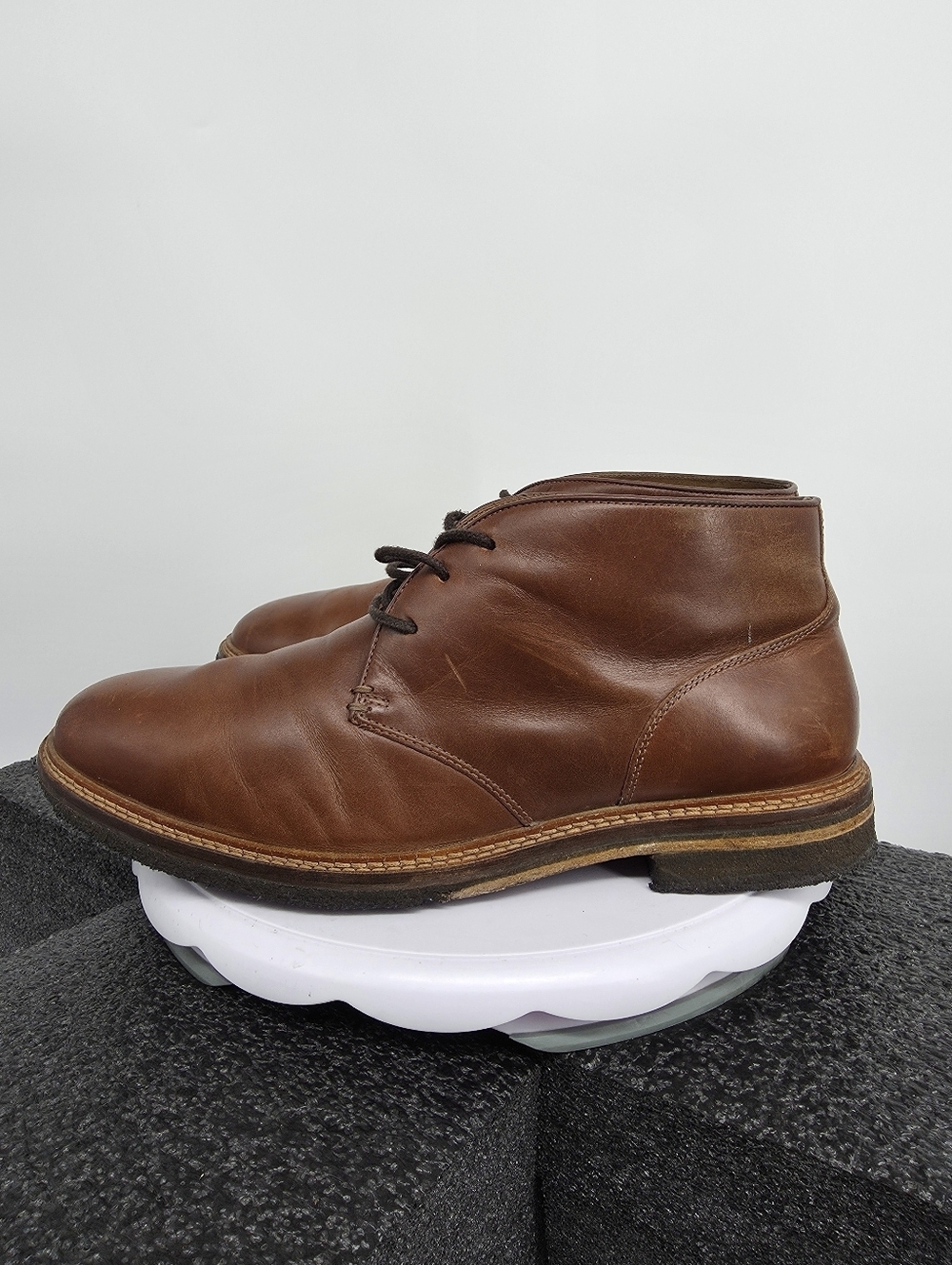 Johnston & Murphy Men's 10.5 M Calder Chukka Boots Brown Leather 20-7280 Crepe